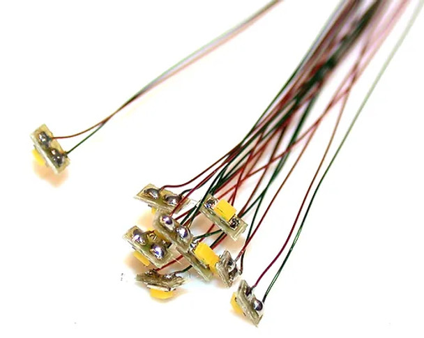 Train Control Systems (TCS) 1404 - 10x SMLED w/ Magnet Wire - Yellow  - Multi Scale