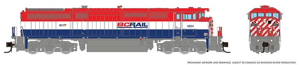 Rapido 540547 - GE DASH 8-40CM w/ DCC and Sound British Columbia Railway (BCOL) 4617 - N Scale