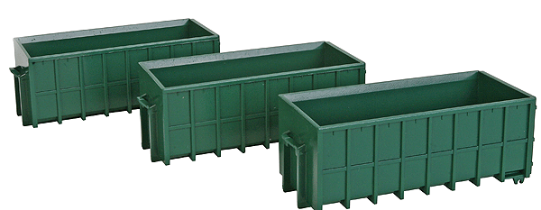 Walthers SceneMaster 949-4100 - Large Dumpsters - Assembled - Green pkg(3) - HO Scale