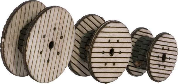 Walthers SceneMaster 949-4155 - Cable Reels - Laser-cut Wood Kit  - HO Scale