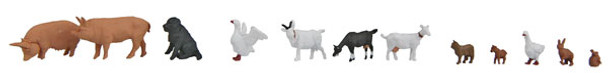 Walthers SceneMaster 949-6029 - Farmhouse Animals - pkg(12)  - HO Scale