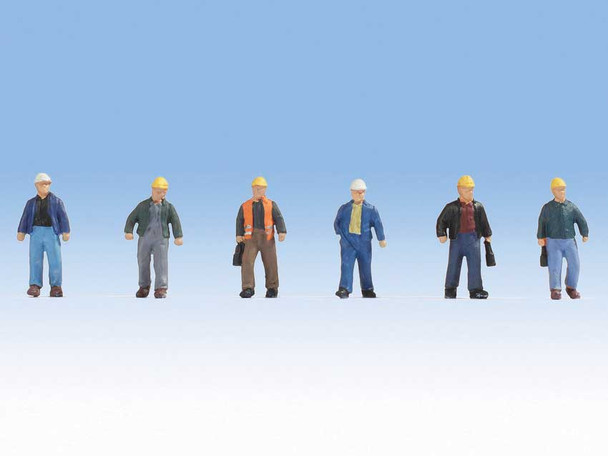 Walthers SceneMaster 949-6047 - Construction Workers pkg(6) - Set #2  - HO Scale
