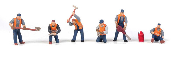 Walthers SceneMaster 949-6066 - Railroad Track Workers - Set 1 pkg(6)  - HO Scale