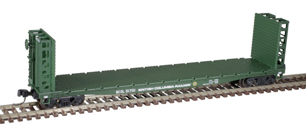 Atlas 50005787 - 48' GSI Bulkhead Flat Car British Columbia Railway (BCOL) 51726 - N Scale