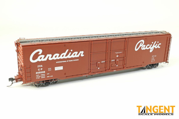 Tangent Scale Models 33010-02 - Greenville 6,000CuFt 60′ Double Door Box Car Canadian Pacific (CP) 205007 - HO Scale
