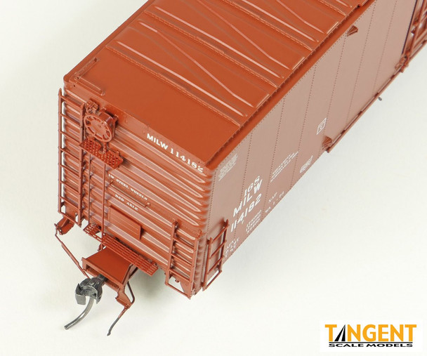 Tangent Scale Models 33014-04 - Greenville 6,000CuFt 60′ Double Door Box Car Milwaukee Road (MILW) 114183 - HO Scale