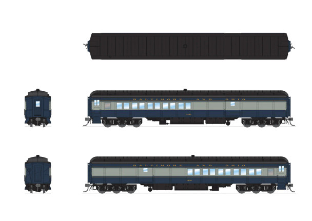 PRE-ORDER: Broadway Limited 9113 - Pullman Coach-Baggage Combine Baltimore & Ohio (B&O) 1497 - HO Scale