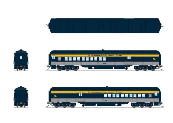 PRE-ORDER: Broadway Limited 9114 - Pullman Coach-Baggage Combine Chesapeake & Ohio (C&O) 439 - HO Scale