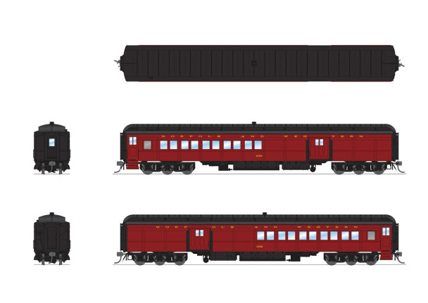 PRE-ORDER: Broadway Limited 9118 - Pullman Coach-Baggage Combine Norfolk & Western (NW) 1506 - HO Scale