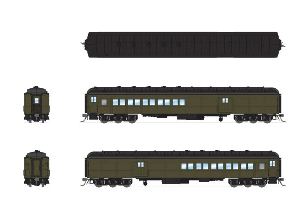 PRE-ORDER: Broadway Limited 9121 - Pullman Coach-Baggage Combine Unlettered  - HO Scale