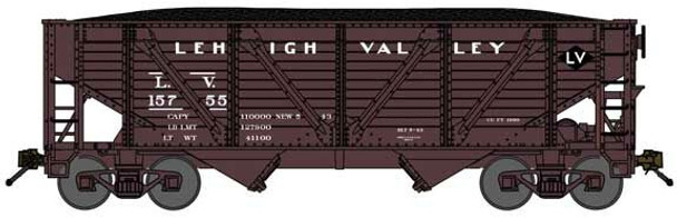 Bluford Shops 63155 - 2-Bay War Emergency Composite Hopper w/ Coal Load Lehigh Valley (LV) 15802 - N Scale