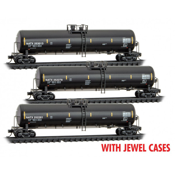 Micro-Trains Line 98300222 - 56' General Service Tank Car 3 pack (Jewel Cases) North American Tank Car (NATX) 253013, 252278, 252281 - N Scale