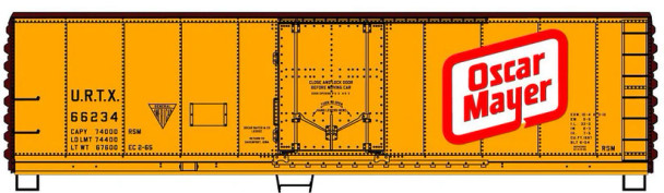 Accurail 81641 - 40' Plug Door Steel Reefer Oscar Mayer (URTX) 66234 - HO Scale Kit
