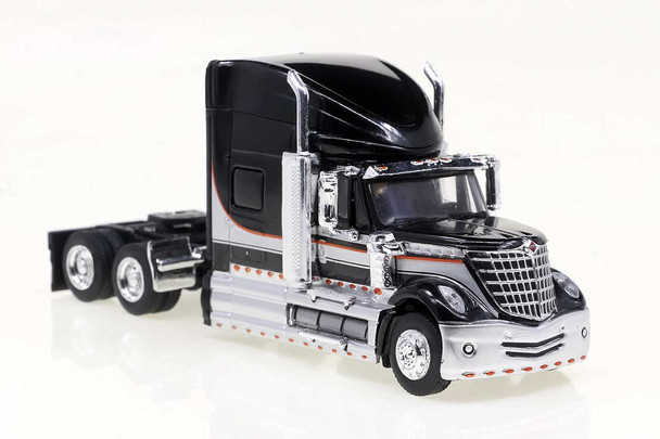 Brekina 85825 - 2010 International Lonestar Sleeper-Cab Semi Tractor, Black, Silver  - HO Scale