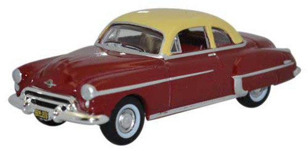 Oxford Diecast 87OR50001 - 1950 Oldsmobile Rocket 88 Red, Cream - HO Scale