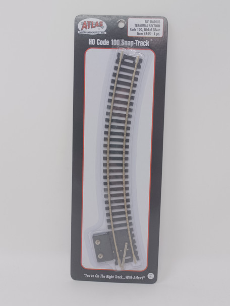 Atlas 845 - Code 100 Terminal Section 18" Radius Curve - HO Scale