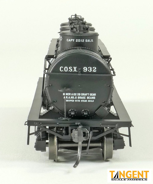 Tangent Scale Models 11522-02 - 6,000 Gallon 3 Dome Tank Car COSX Mid-Continent D-X Tulsa 932 - HO Scale