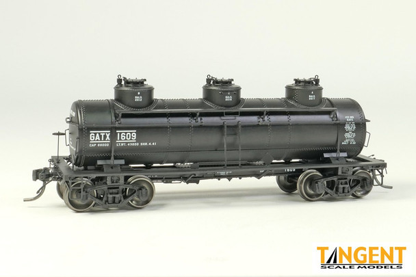 Tangent Scale Models 11515-07 - 6,000 Gallon 3 Dome Tank Car General American (GATX) 1609 - HO Scale