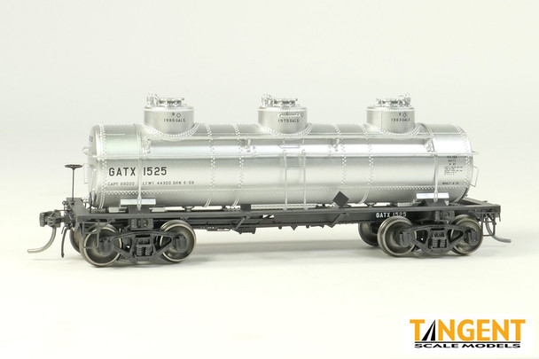 Tangent Scale Models 11524-01 - 6,000 Gallon 3 Dome Tank Car General American (GATX) 1525 - HO Scale