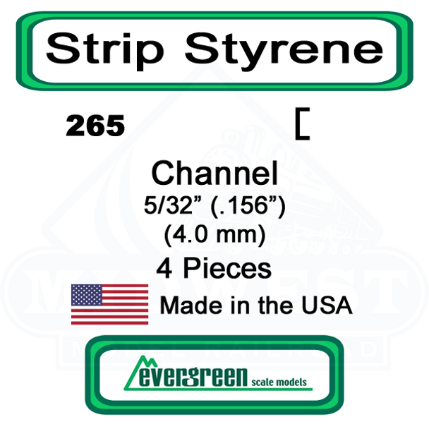 Evergreen 265 -  Styrene Channel .156"