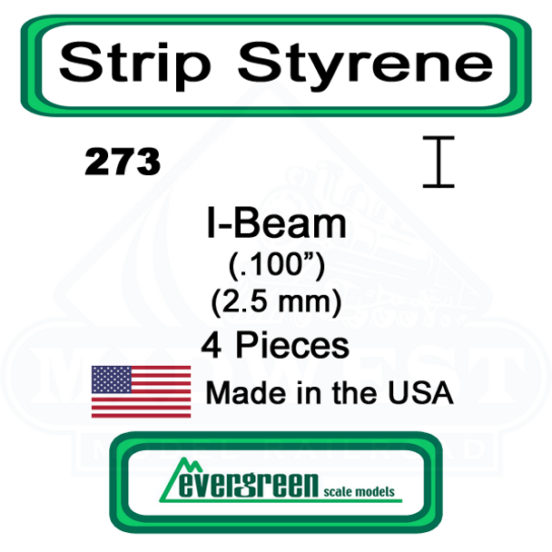 Evergreen 273 -  Styrene I-Beam .100