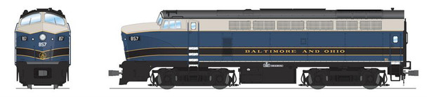 Broadway Limited 8274 - Baldwin RF-16 'Sharknose' A DC Silent Baltimore & Ohio (B&O) 857A - HO Scale