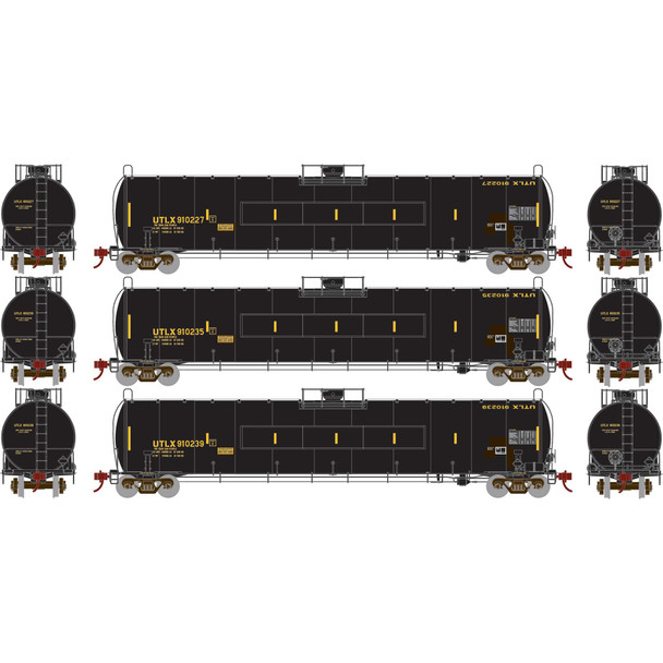 Athearn Genesis 25592 - 33,900-Gallon LPG Tank Car (3) Union Tank Car Co (UTLX) 910227, 910235, 910239 - HO Scale