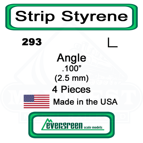 Evergreen 293 -  Styrene Angle .100"