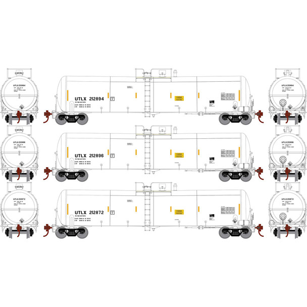 Athearn 18031 - 30,000 Gallon Ethanol Tanker (3) Union Tank Car Co (UTLX) 212894, 212896, 212872 - N Scale