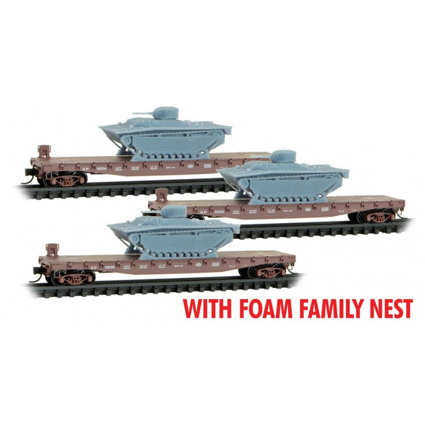 Micro-Trains Line 99302245 - Southern Pacific w/ LVT(A)1 - 3pk FOAM Insert Southern Pacific (SPFE) 79700, 79753, 79795 - N Scale