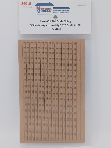 Motrak Models 84016 - Laser-Cut Fish Scale Siding  - HO Scale Kit