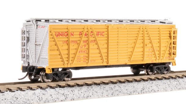 Broadway Limited 8463 - 40' Wood Stock Car, Mule Sounds Union Pacific (UP) 49340 - N Scale