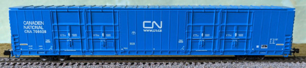 Bluford Shops 87325 - Pullman Standard 86’ Quad Door Boxcar Canadian National (CNA) 798027 - N Scale