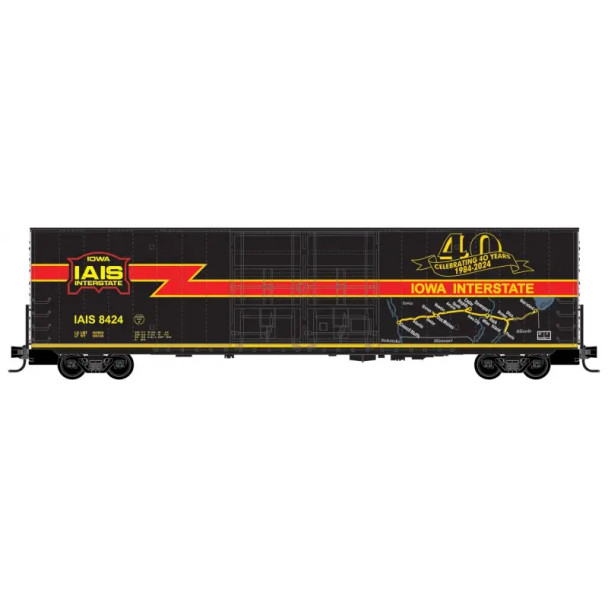 Micro-Trains Line 10200300 - 60' Dbl Plug Door - Iowa Interstate 40th Anniversary Iowa Interstate (IAIS) 8424 - N Scale