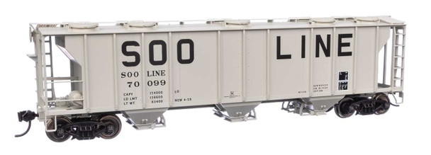 Walthers Mainline 910-7059 - 50' Pullman-Standard PS-2 2893 3-Bay Covered Hopper Soo Line (SOO) 70099 - HO Scale