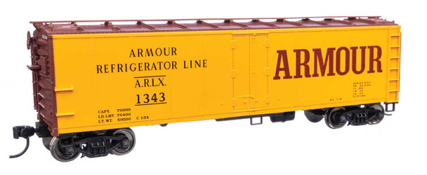 Walthers Mainline 910-41402 - 40' Steel Reefer with Dreadnaught Ends Armour Refrigerator Line (ARLX) 1343 - HO Scale