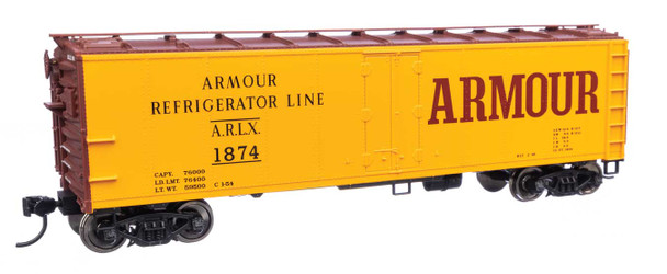 Walthers Mainline 910-41403 - 40' Steel Reefer with Dreadnaught Ends Armour Refrigerator Line (ARLX) 1874 - HO Scale