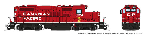 PRE-ORDER: Rapido 54005 - EMD GP9u (DC Silent) Canadian Pacific (CP) 1570 - HO Scale