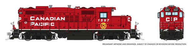 PRE-ORDER: Rapido 54507 - EMD GP9u (DCC and Sound) Canadian Pacific (CP) 1597 - HO Scale