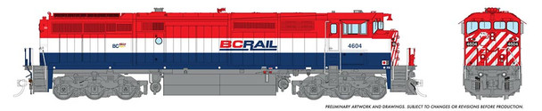 Rapido 24514 - GE DASH 8-40CM (DCC and Sound) British Columbia Railway (BCOL) 4604 - HO Scale