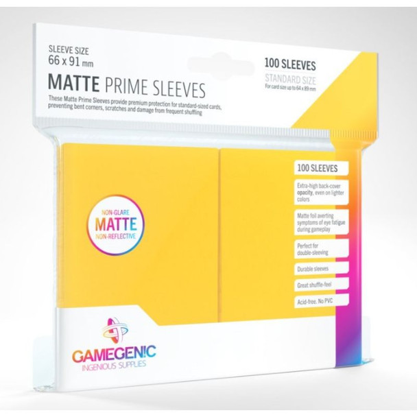 Gamegenic GG1032 - Matte Prime Card Sleeves: Yellow