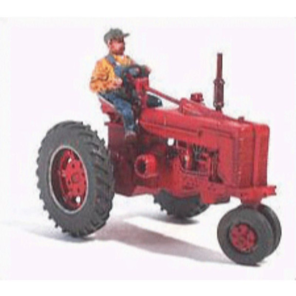 GHQ 60001 - Farm Machinery -- "Red" Super M-TA Tractor with Farmer Figure   - HO Scale Kit
