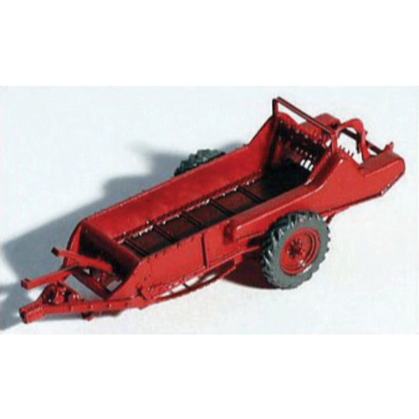 GHQ 60002 - 1950s Red Manure Spreader   - HO Scale Kit