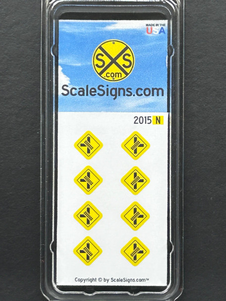 ScaleSigns N-2015 - RR Crossing diagonal through "T" Street Intersection  - N Scale