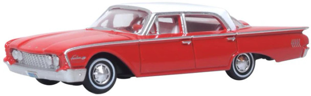 Oxford Diecast 87FF60001 - 1960 Ford Fairlane Sedan 500 Town Monte Carlo Red/Corinthian White - HO Scale