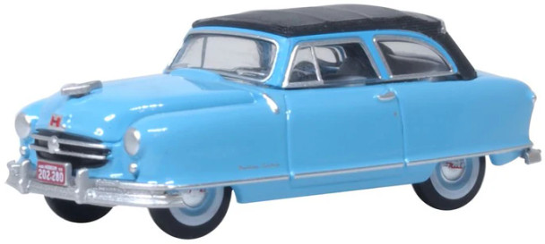 Oxford Diecast 87NR50001 - 1950 Nash Rambler Custom Landau Convertible (Closed) Strato Blue - HO Scale