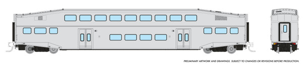 PRE-ORDER: Rapido 546097 - Bilevel Commuter Car Late Version (Series IV) Undecorated  - N Scale