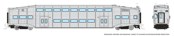 PRE-ORDER: Rapido 546098 - Bilevel Commuter Cab Car Early Version (Series I) Undecorated  - N Scale