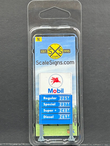 ScaleSigns N-1112-v3 - Gas Station Price Sign Mobil  - N Scale