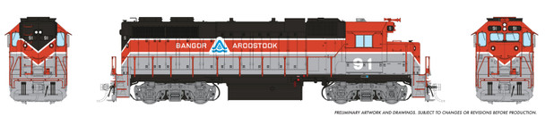 PRE-ORDER: Rapido 38545 - EMD GP38 Ext Cab (DCC and Sound) Bangor & Aroostook (BAR) 94 - HO Scale
